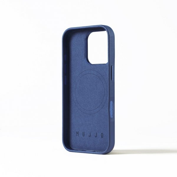 Mujjo iPhone 16 Pro Cover i Fuld Læder Monaco Blue