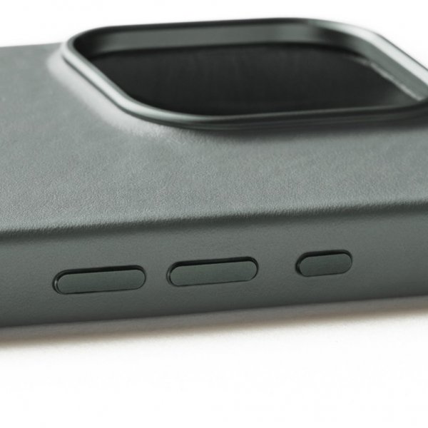 Mujjo iPhone 16 Pro Cover Full Leather Case Green Smoke