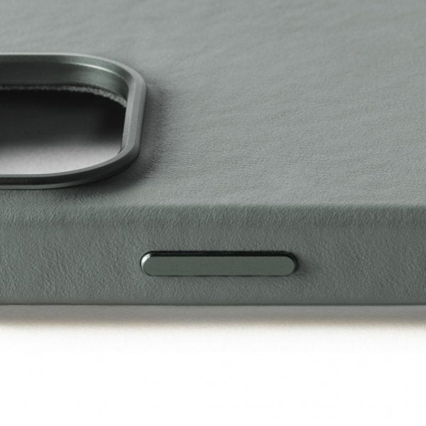 Mujjo iPhone 16 Pro Cover Full Leather Case Green Smoke