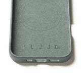 Mujjo iPhone 16 Pro Cover Full Leather Case Green Smoke