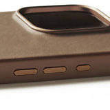 Mujjo iPhone 16 Pro Cover i Fuld Læder Dark Tan
