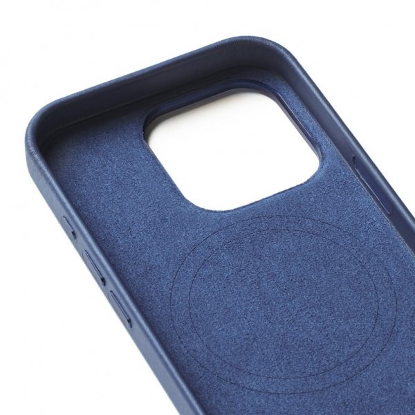 Mujjo iPhone 16 Pro Cover Full Læder Wallet Case Monaco Blue