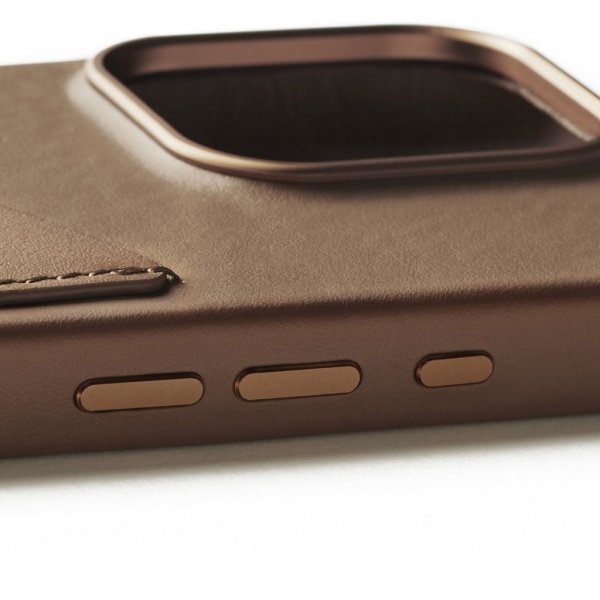 Mujjo iPhone 16 Pro Cover Full Læder Pung Dark Tan