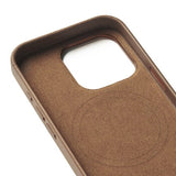 Mujjo iPhone 16 Pro Cover Full Læder Pung Dark Tan