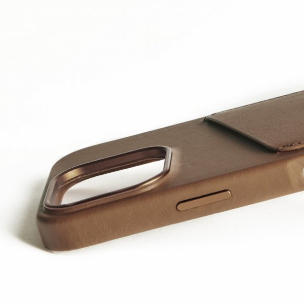 Mujjo iPhone 16 Pro Cover Full Læder Pung Dark Tan