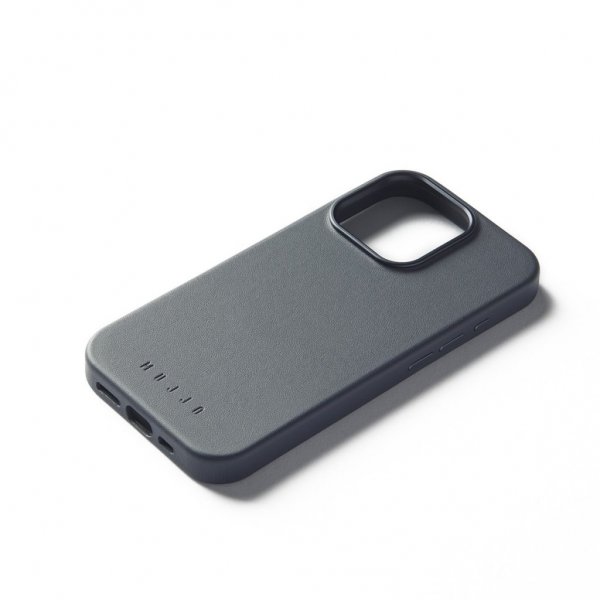 Mujjo iPhone 16 Pro Cover Læderetui Steel Blue