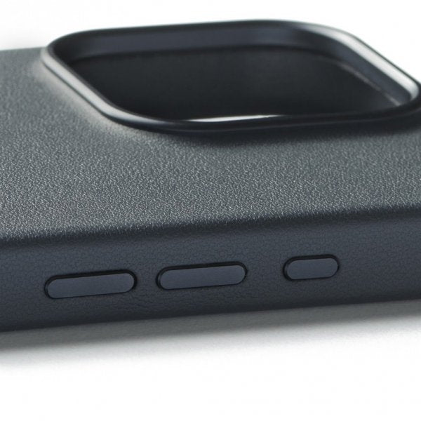 Mujjo iPhone 16 Pro Cover Læderetui Steel Blue