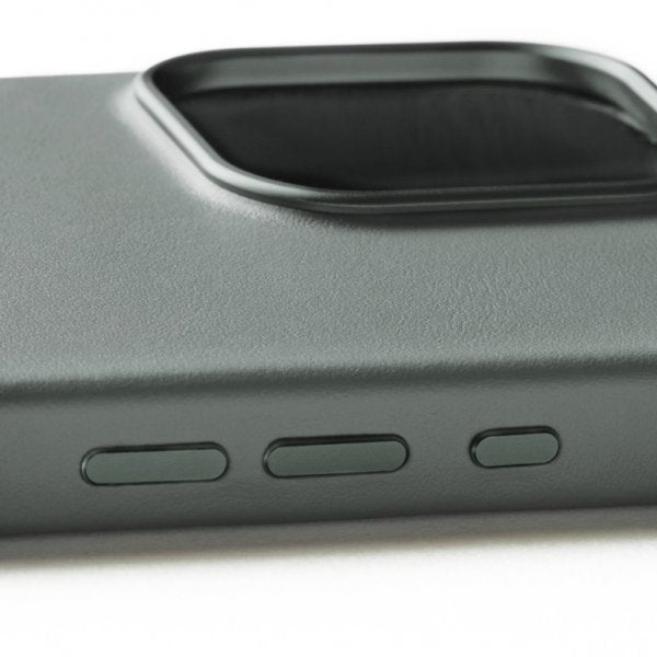 Mujjo iPhone 16 Pro Max Cover Full Leather Case Green Smoke