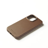 Mujjo iPhone 16 Pro Max Cover Full Leather Case Dark Tan