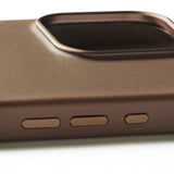 Mujjo iPhone 16 Pro Max Cover Full Leather Case Dark Tan