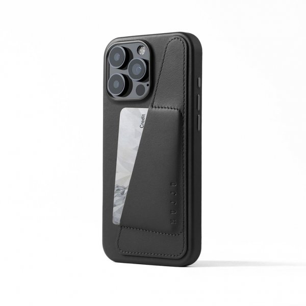 Mujjo iPhone 16 Pro Max Cover Full Leather Wallet Case Sort