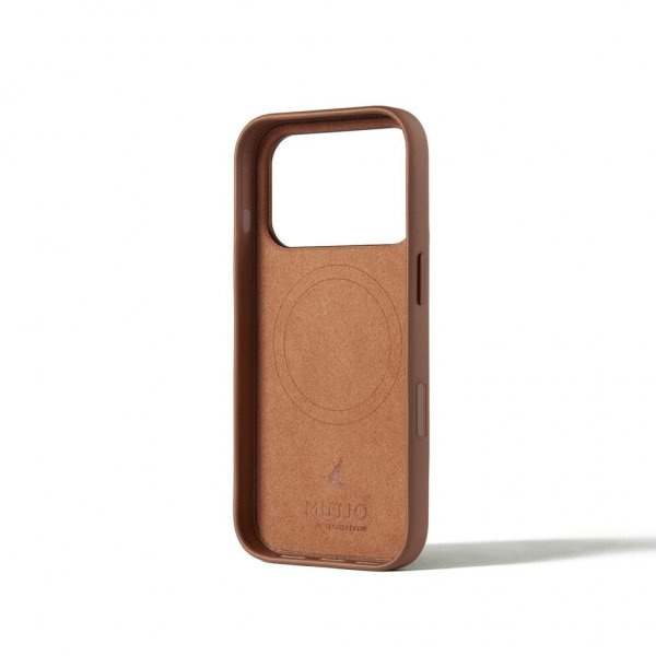Mujjo iPhone 17 Pro Cover Full Leather Wallet Case MagSafe Tan