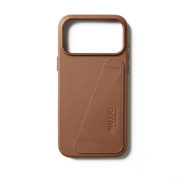 Mujjo iPhone 17 Pro Max Cover Full Leather Wallet Case MagSafe Tan