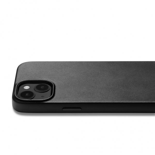 Mujjo iPhone 14 Cover Full Leather Case MagSafe Sort