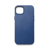 Mujjo iPhone 14 Plus Cover Full Leather Case MagSafe Monaco Blue