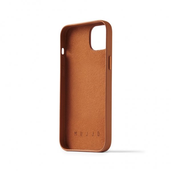 Mujjo iPhone 14 Plus Cover i fuldlæder med kortholder Tan