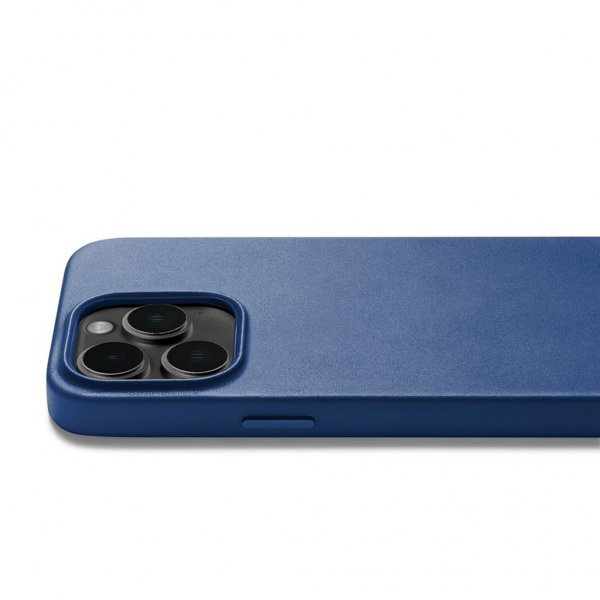 Mujjo iPhone 14 Pro Cover Full Leather Case MagSafe Monaco Blue