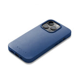 Mujjo iPhone 14 Pro Cover Full Leather Case MagSafe Monaco Blue
