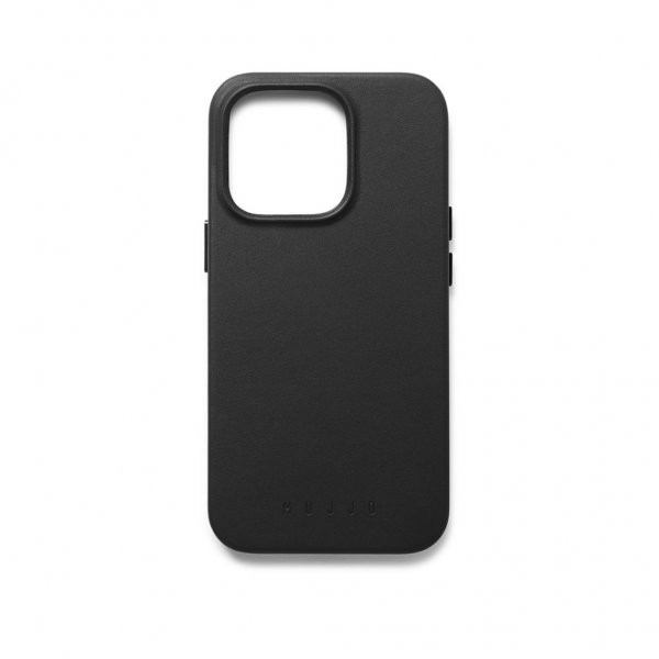 Mujjo iPhone 14 Pro Cover Full Leather Case MagSafe Sort