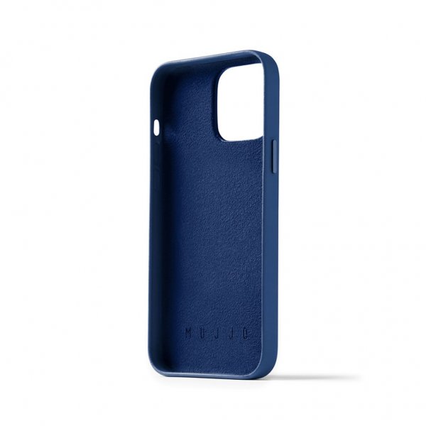 Mujjo iPhone 14 Pro Max Cover Full Leather Wallet Case Monaco Blue