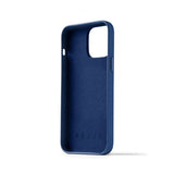 Mujjo iPhone 14 Pro Max Cover Full Leather Wallet Case Monaco Blue