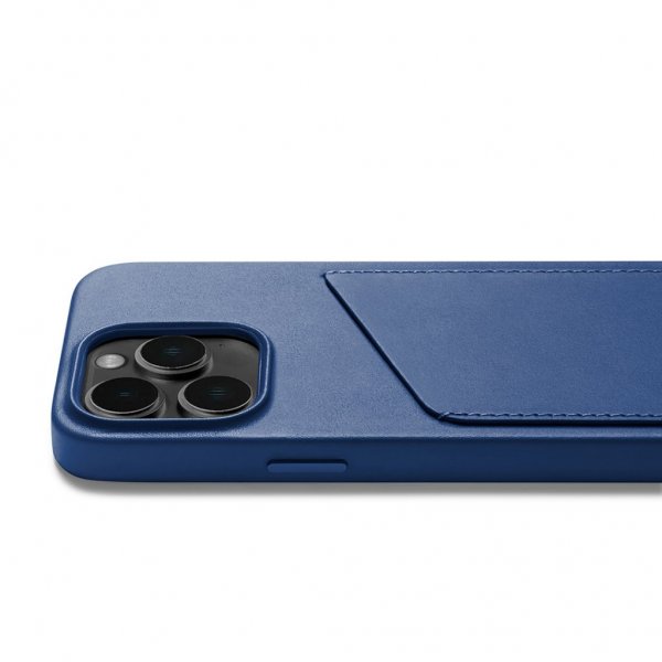 Mujjo iPhone 14 Pro Cover Fuld Læderpung Monaco Blå
