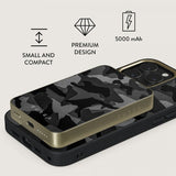 Burga Powerbank MagSafe 5000 mAh Night Black Camo Guld
