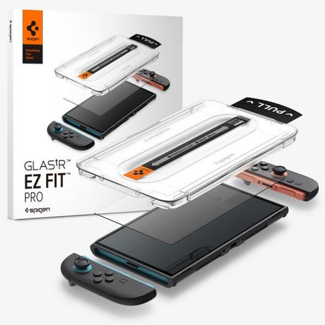 Spigen Nintendo Switch 2 Skærmbeskyttelse GLAS.tR EZ Fit Pro 2-pak