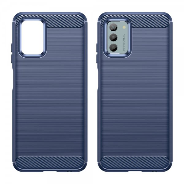 Nokia G22 Cover Børstet Kulfibertekstur Blå