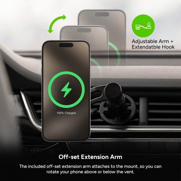 Mophie Bilholder Snap+ Wireless Charging Vent Mount MagSafe