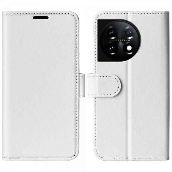 OnePlus 11 Etui Lædertekstur Hvid
