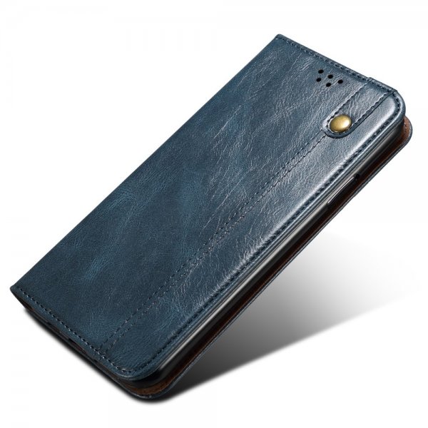 OnePlus 11 Etui Retro Lædertekstur Syninger Blå
