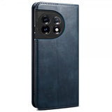 OnePlus 11 Etui Retro Lædertekstur Syninger Blå