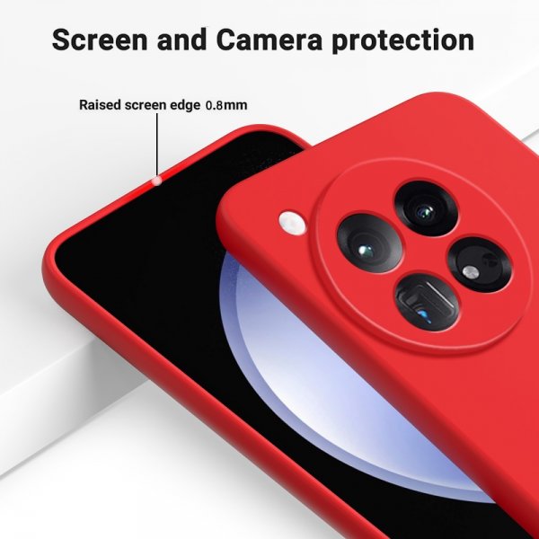 OnePlus 12R Cover med rem i silikone, rød