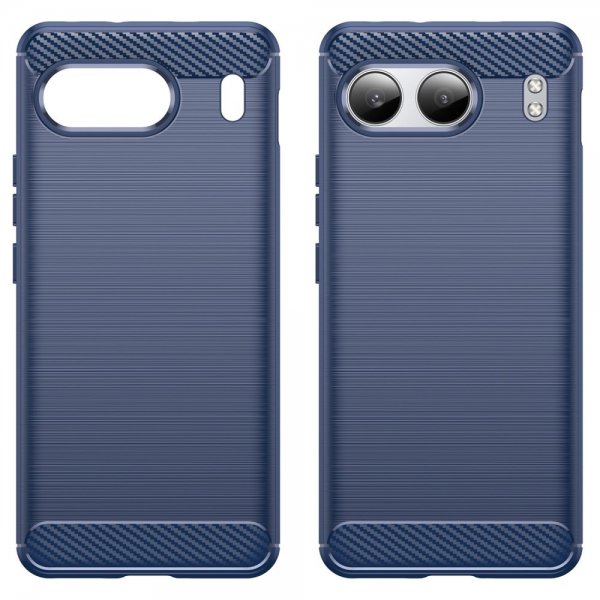 OnePlus Nord 4 Cover Børstet Kulfibertekstur Blå