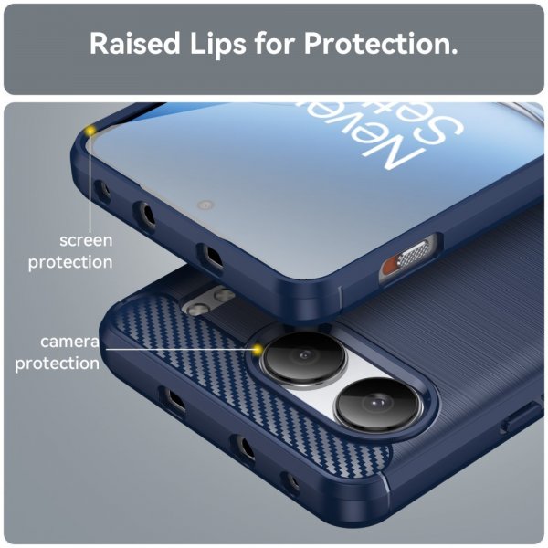 OnePlus Nord 4 Cover Børstet Kulfibertekstur Blå