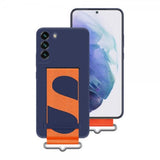 Samsung Original Galaxy S22 Plus Cover Silikone Cover med Rem Navy