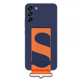 Samsung Original Galaxy S22 Cover i Silikone med Strop Marineblå
