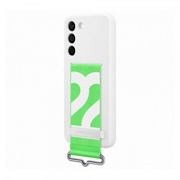 Samsung Original Galaxy S22 Cover Silikone Cover med Rem Hvid