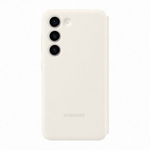 Samsung Original Galaxy S23 Cover Smart View Wallet Case Cream