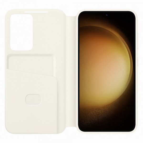 Samsung Original Galaxy S23 Cover Smart View Wallet Case Cream
