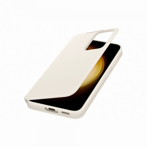 Samsung Original Galaxy S23 Cover Smart View Wallet Case Cream