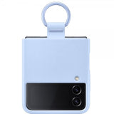 Samsung Original Galaxy Z Flip 4 Cover Silicone Cover med Ring Arctic Blue