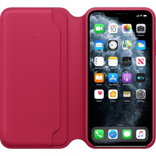Apple Original iPhone 11 Pro Etui Leather Folio Raspberry