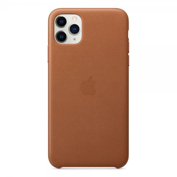 Apple Original iPhone 11 Pro Max Cover Leather Case Brun