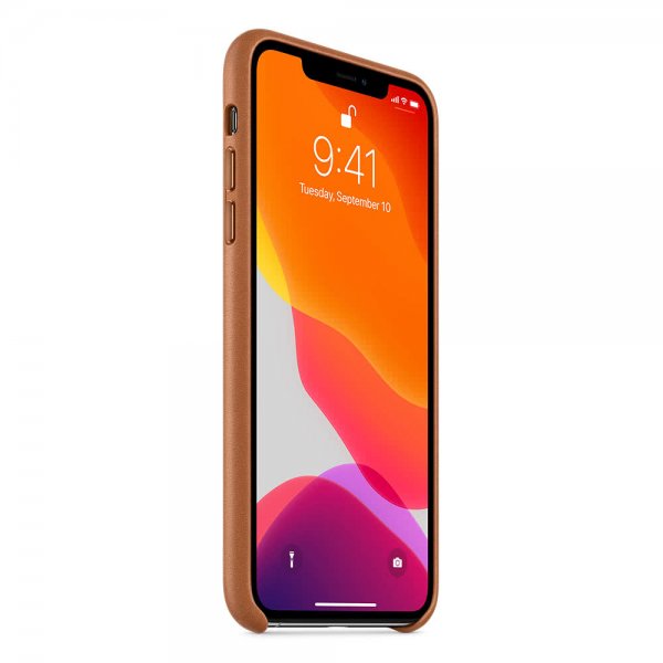 Apple Original iPhone 11 Pro Max Cover Leather Case Brun