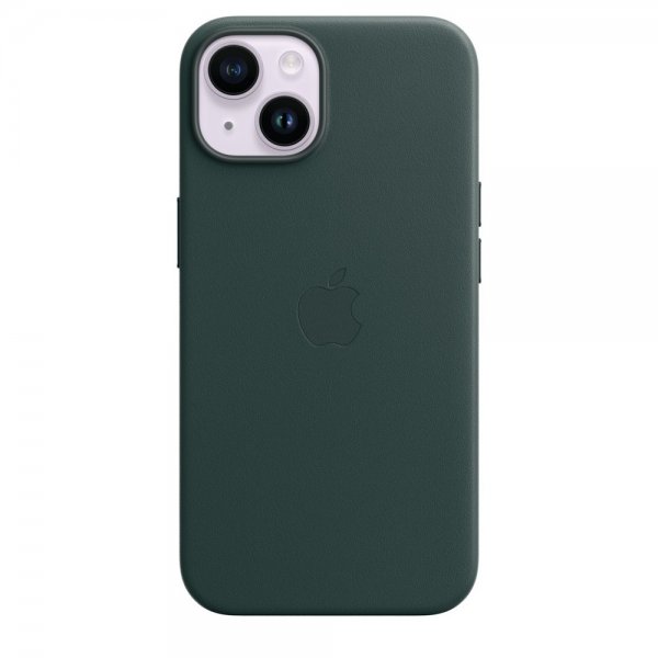 Apple Original iPhone 14 Plus Cover Læder MagSafe Skovgrøn