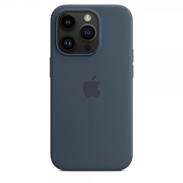 Apple Original iPhone 14 Pro Max Cover Silicone Case MagSafe Storm Blue