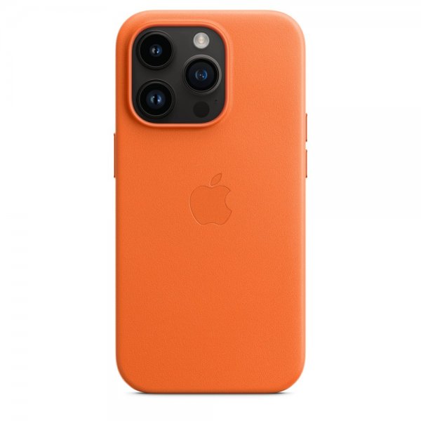 Apple Original iPhone 14 Pro Cover Læderetuier MagSafe Orange