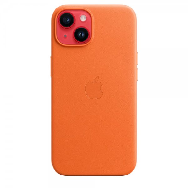 Apple Original iPhone 14 Cover Læder Cover MagSafe Orange